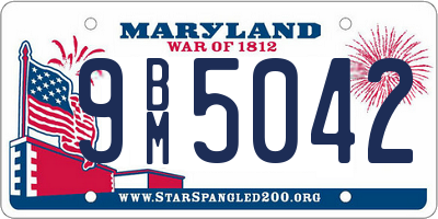 MD license plate 9BM5042