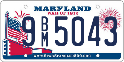 MD license plate 9BM5043