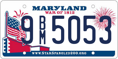 MD license plate 9BM5053