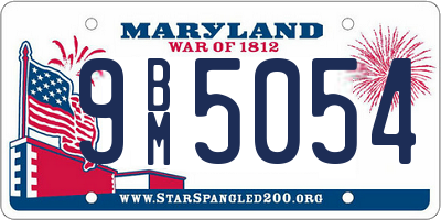 MD license plate 9BM5054