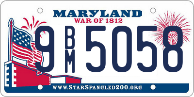 MD license plate 9BM5058