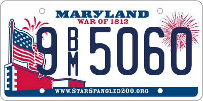 MD license plate 9BM5060