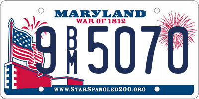 MD license plate 9BM5070