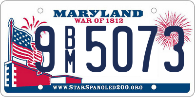 MD license plate 9BM5073