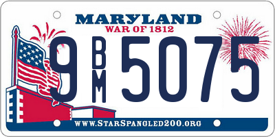 MD license plate 9BM5075