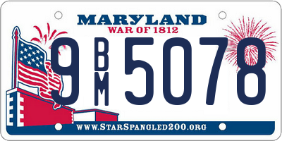 MD license plate 9BM5078