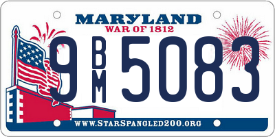 MD license plate 9BM5083