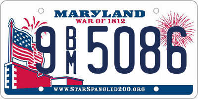 MD license plate 9BM5086