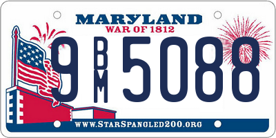 MD license plate 9BM5088