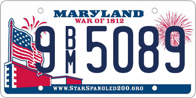 MD license plate 9BM5089