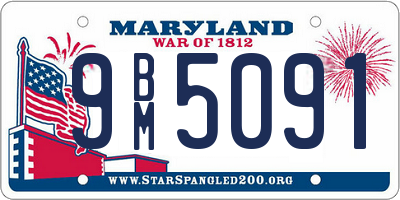 MD license plate 9BM5091