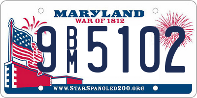 MD license plate 9BM5102