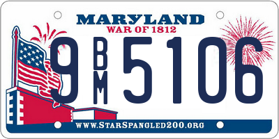 MD license plate 9BM5106