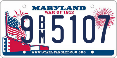 MD license plate 9BM5107