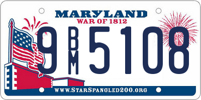 MD license plate 9BM5108