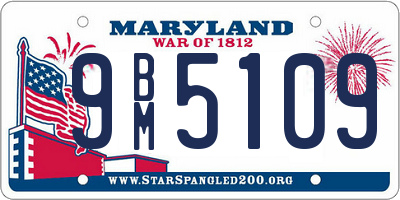 MD license plate 9BM5109