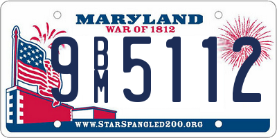 MD license plate 9BM5112