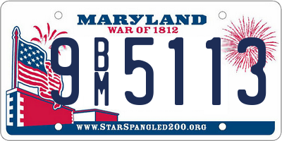 MD license plate 9BM5113