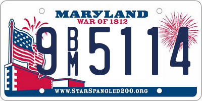 MD license plate 9BM5114