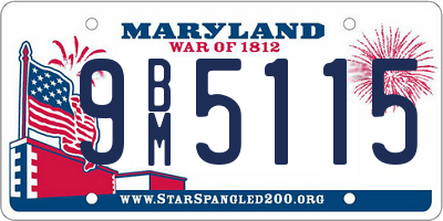 MD license plate 9BM5115