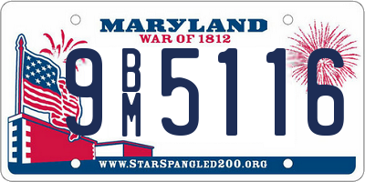 MD license plate 9BM5116