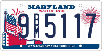 MD license plate 9BM5117