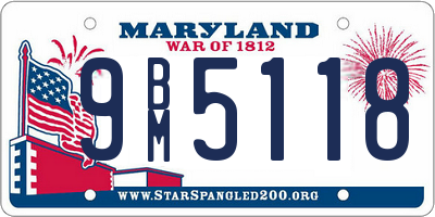 MD license plate 9BM5118