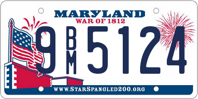 MD license plate 9BM5124