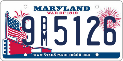 MD license plate 9BM5126