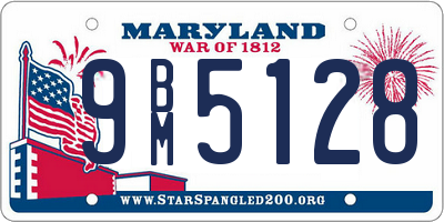 MD license plate 9BM5128