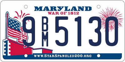 MD license plate 9BM5130