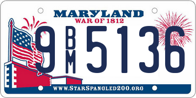 MD license plate 9BM5136