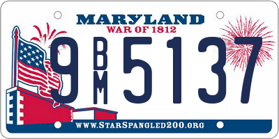 MD license plate 9BM5137