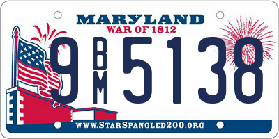 MD license plate 9BM5138