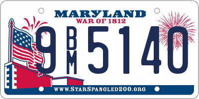 MD license plate 9BM5140