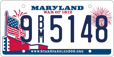 MD license plate 9BM5148