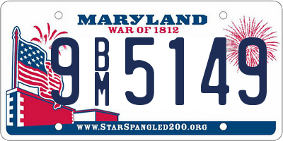 MD license plate 9BM5149