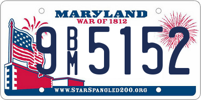 MD license plate 9BM5152