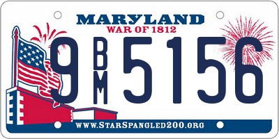 MD license plate 9BM5156