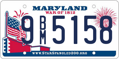 MD license plate 9BM5158