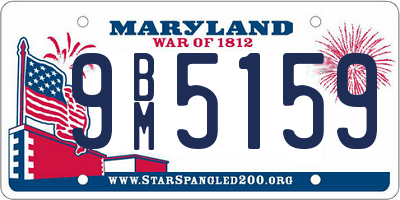 MD license plate 9BM5159