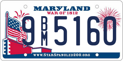 MD license plate 9BM5160