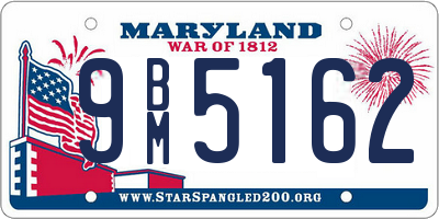 MD license plate 9BM5162