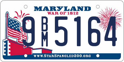 MD license plate 9BM5164