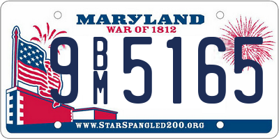 MD license plate 9BM5165