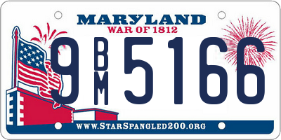 MD license plate 9BM5166