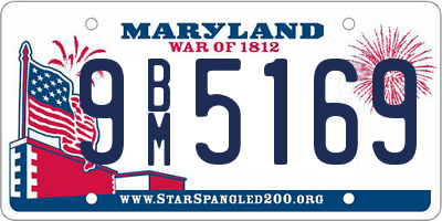 MD license plate 9BM5169