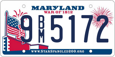 MD license plate 9BM5172