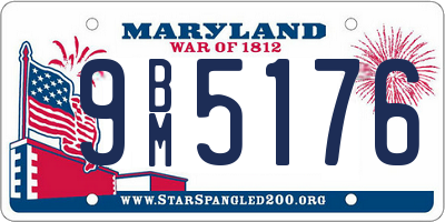 MD license plate 9BM5176
