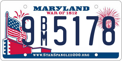 MD license plate 9BM5178